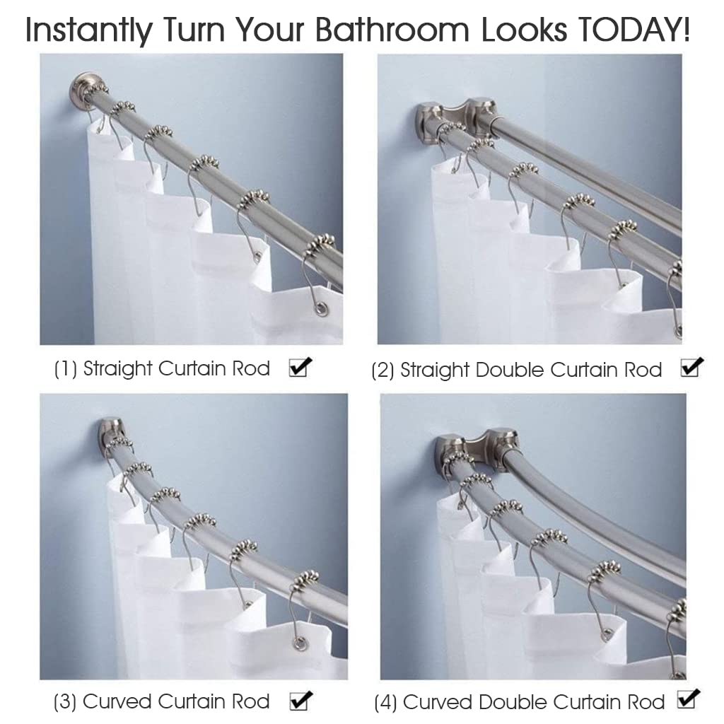 HASTHIP 24 pcs Stainless Steel Curtain Hooks for Bathroom Shower Rods Curtains, Shower Curtain Hooks Rings, Curtain Rings Metal-(6 x 4cm/2.3 x 1.6 inch, Silver) HASTHIP 24 pcs Stainless Steel Curtain Hooks for Bathroom Shower Rods Curtains, Shower Curtain Hooks Rings, Curtain Rings Metal-(6 x 4cm/2.3 x 1.6 inch, Silver)